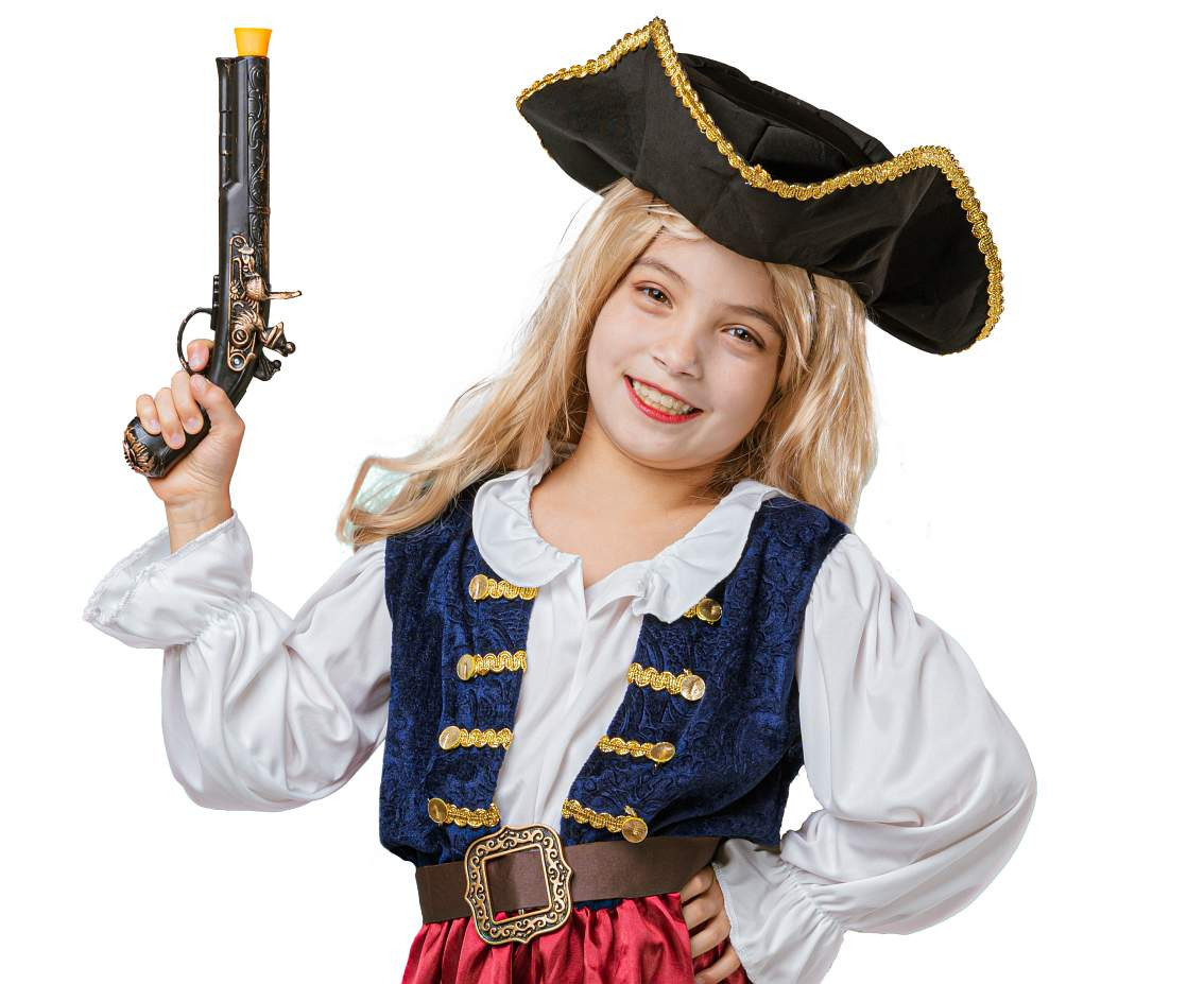 Elegant Pirate role-play set for kids ( hat, dress, belt), size 120/130 cm