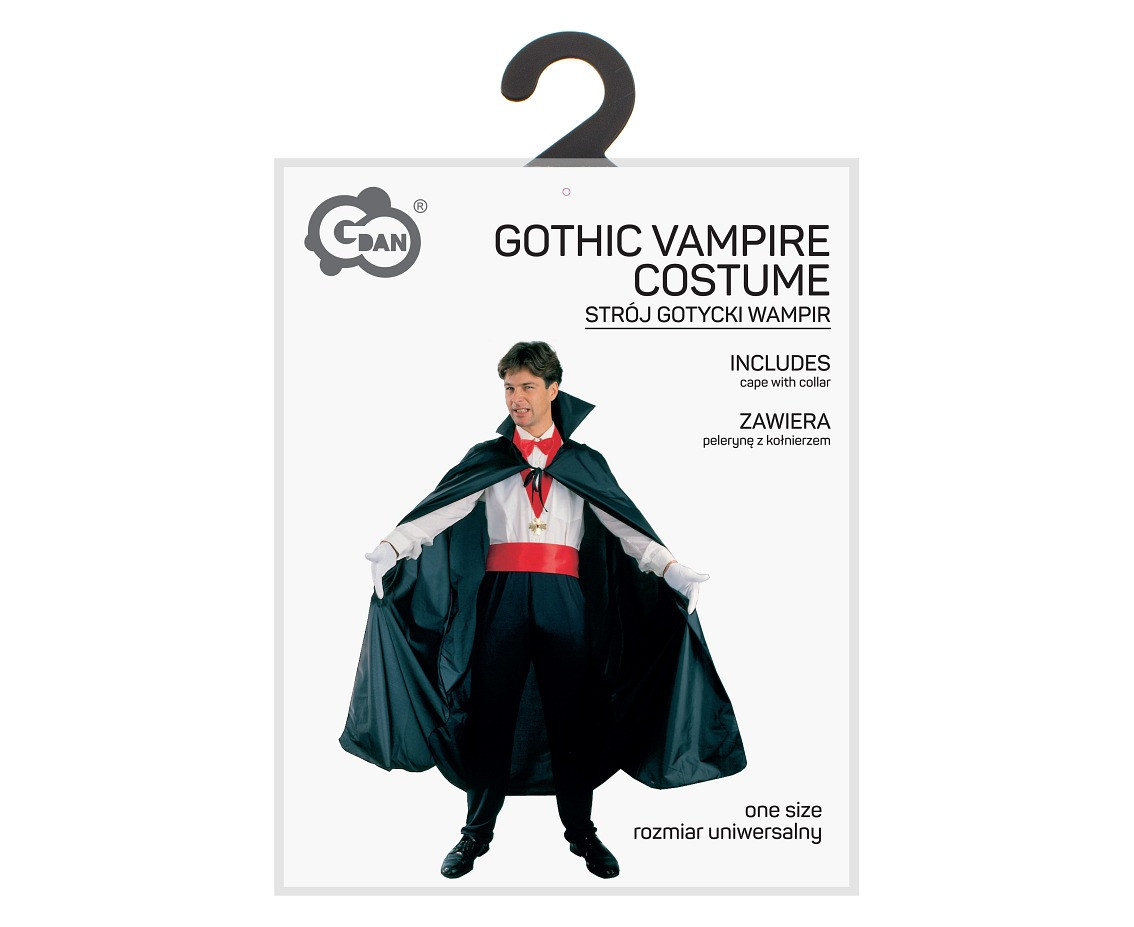 Costume for adult Gothic Vampire (cape with collar), one size