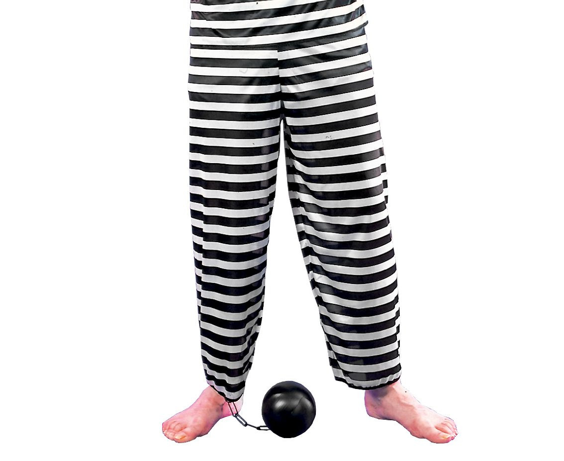 Prisoner man role-play set for adult (shirt,pants,cap), one size