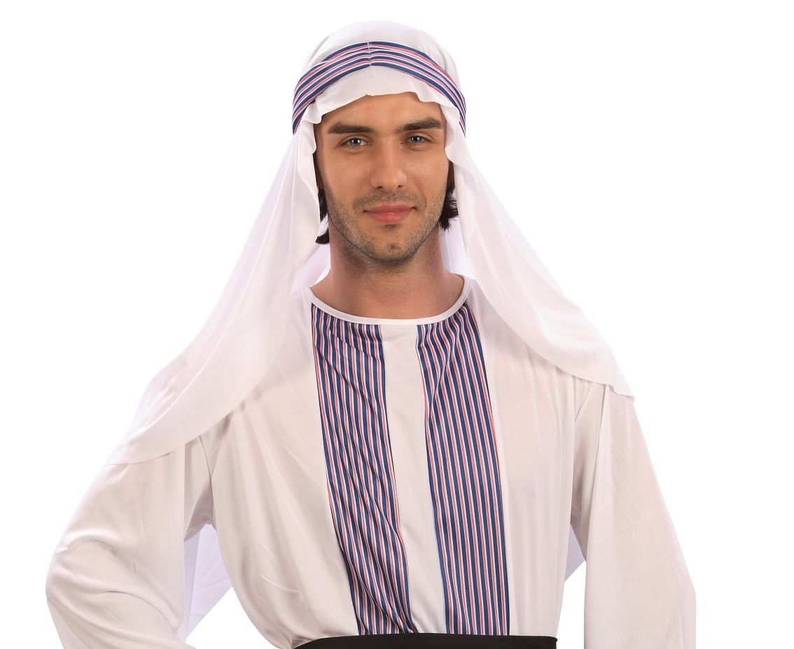 Arab Sheik role-play set for adult (headpiece,robe,belt), one size