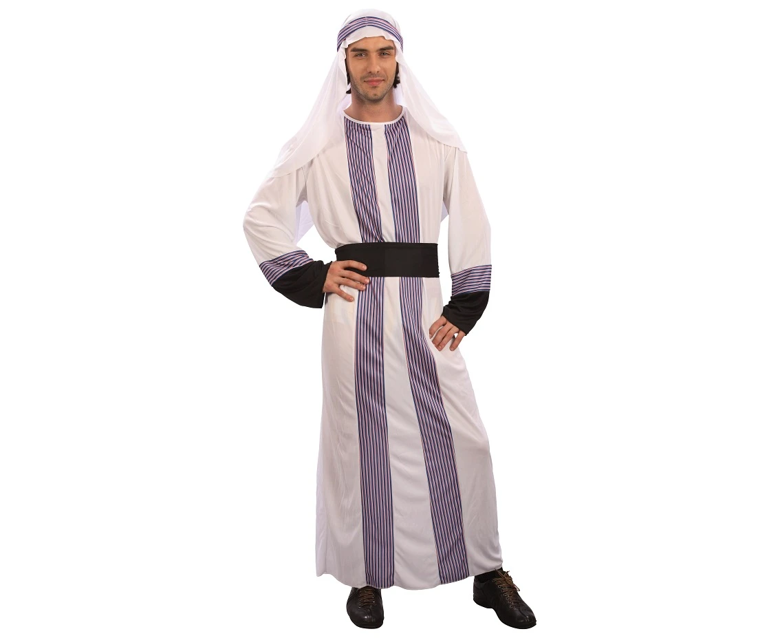 Arab Sheik role-play set for adult (headpiece,robe,belt), one size