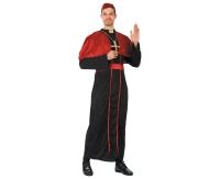 Priest role-play set for adult (robe with cape, hat, belt), one size
