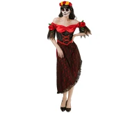 Spanish role-play set for adult (headpiece,dress), size S EOL