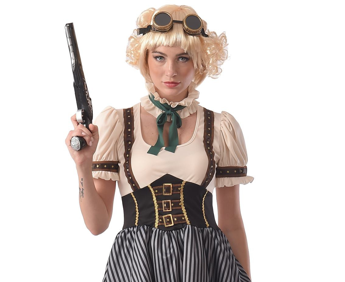 Role play-set Steampunk Lady (necklace, goggles, dress), size L EOL