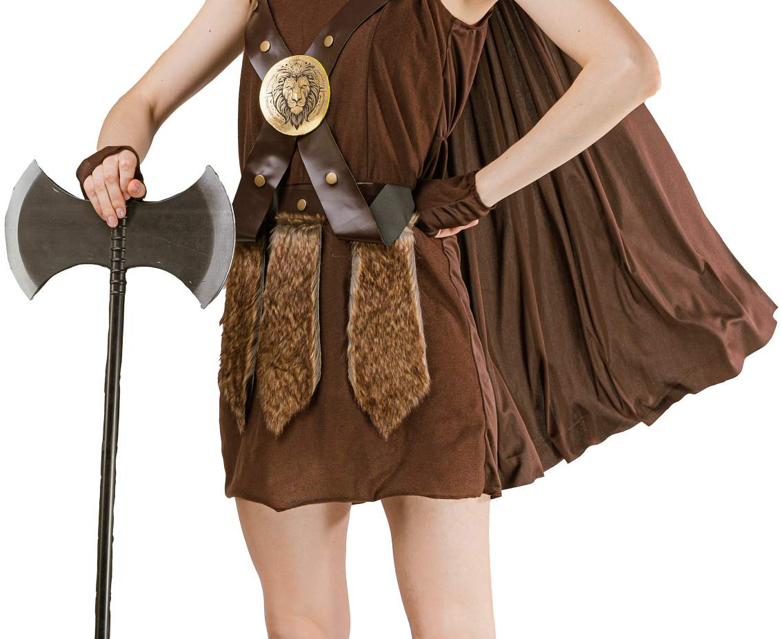 Viking Lady role-play set for adult (dress with attached cape, cuffs, leg guards), size S