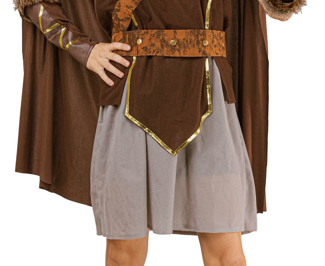 Viking warrior role-play set for adult (Cape, shirt, skirt, belt, arm and leg guards), size S