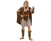 Viking warrior role-play set for adult (Cape, shirt, skirt, belt, arm and leg guards), size L