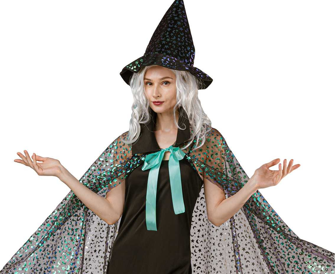 Lunar Witch role-play set for adult (cape,hat), size M