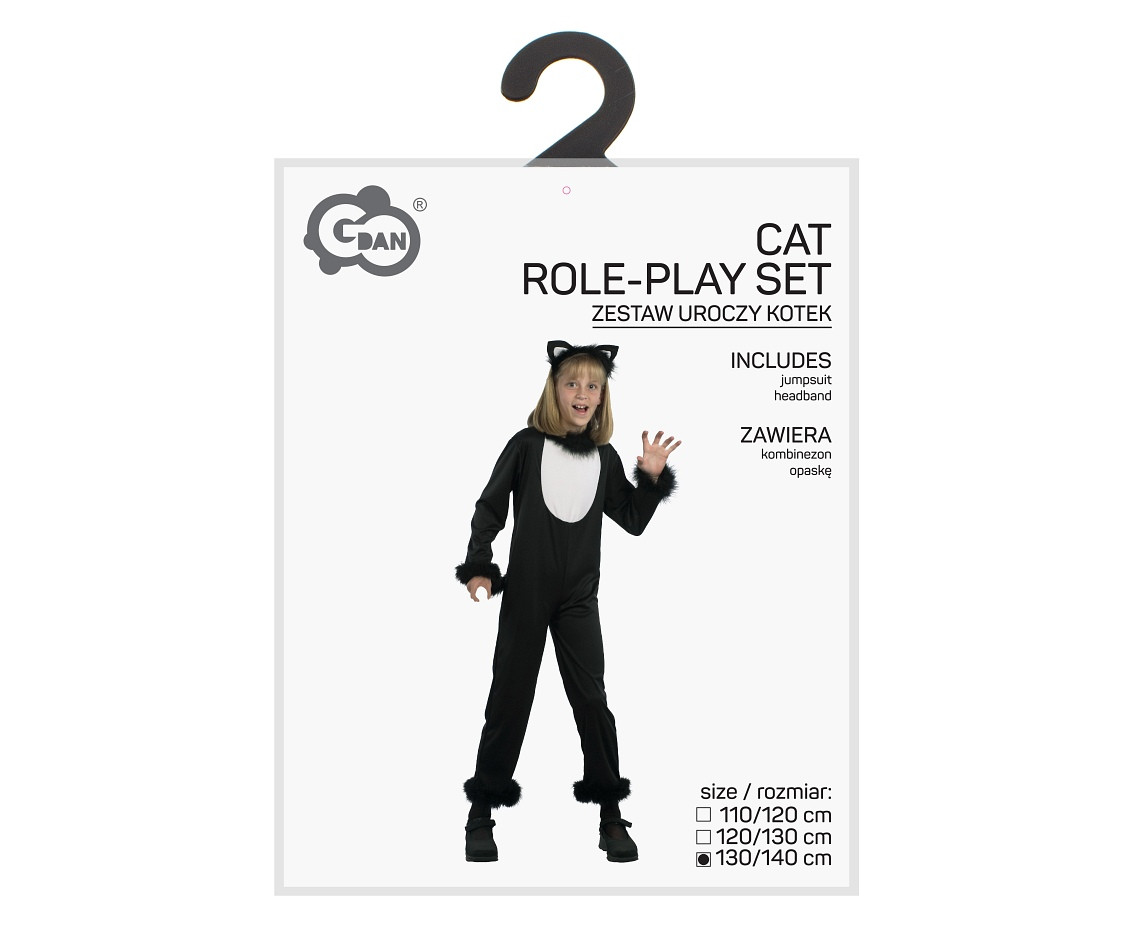 Cat role-play set for kids (Jumpsuit, headband), size 130/140 cm