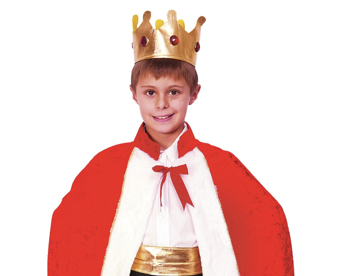 King`s role-play set for kids (cape, crown), size 120/130 cm
