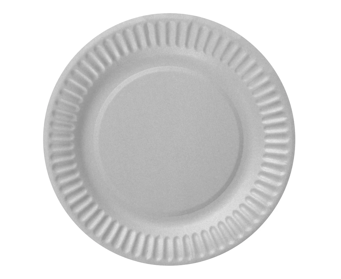 Paper plates solid colour silver, 18cm / 6pcs EOL