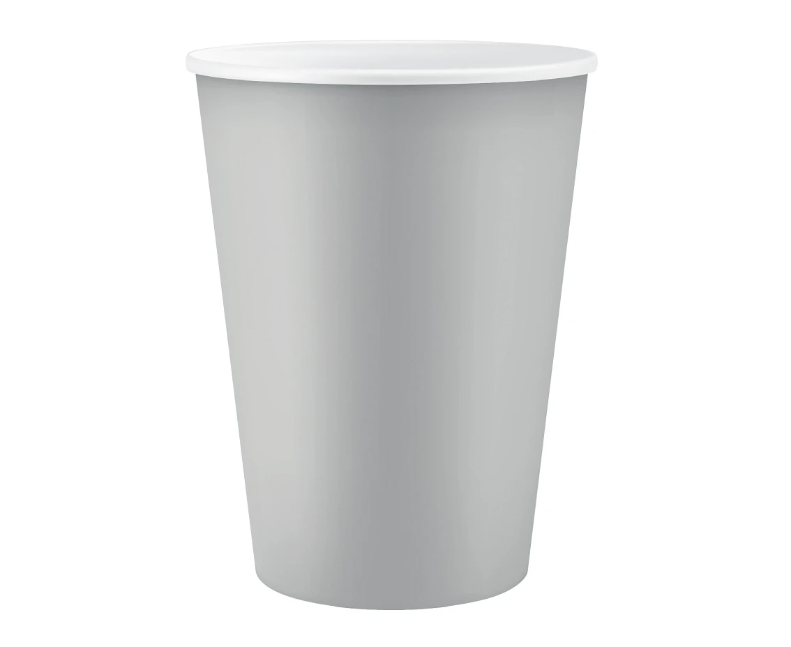 Paper cups solid colour silver, 250ml / 6pcs EOL