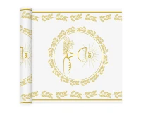 Table runner Holy Communion, white-gold, 33x200 cm