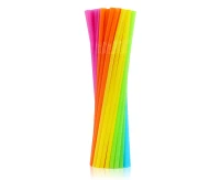 Reusable plastic straws (flexible), mix color  5x210mm/ 500 pcs