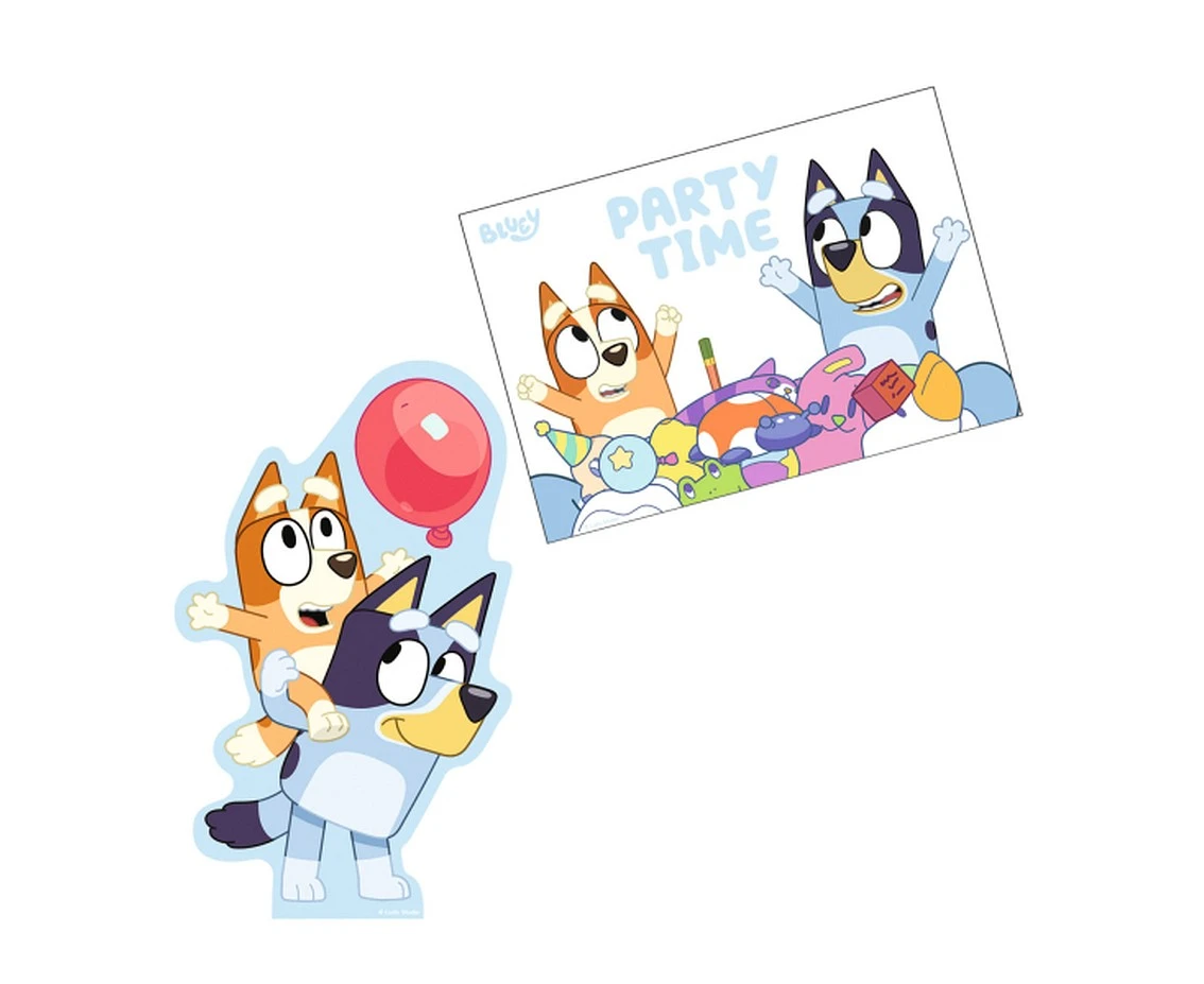 8 Invitations & Envelopes Bluey Paper 16 x 21.5 cm EOL