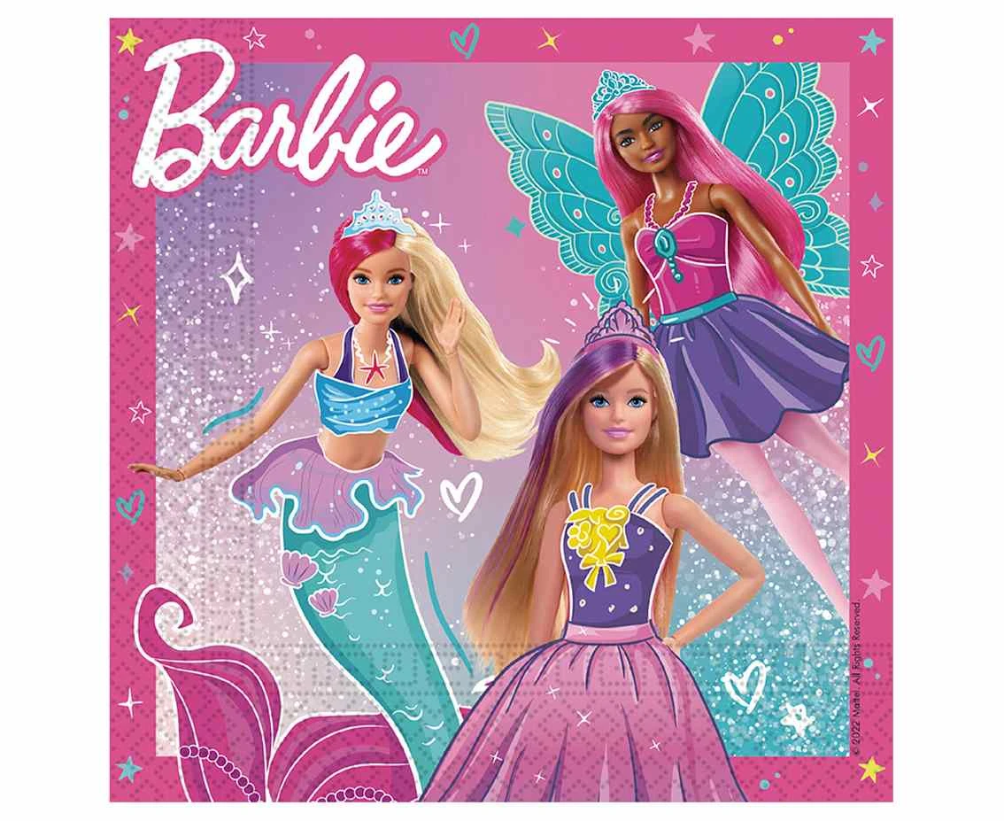 Paper napkins Barbie Fantasy Mattel, 33x33 cm, 20 pcs FSC