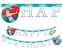Banner Happy Birthday Ariel Curious Decorata Party Disney FSC