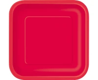 Paper plates , red , 9', 16 pcs