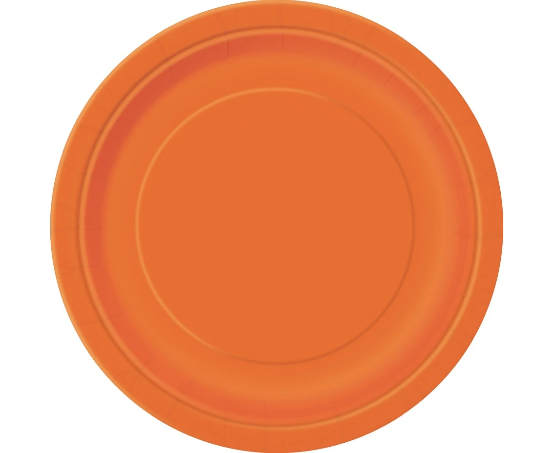 Paper plates, orange, 18 cm, 8 pcs