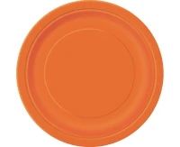 Paper plates, orange, 18 cm, 8 pcs
