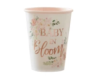 Paper cups Floral baby in bloom, 266 ml, 8 pcs EOL
