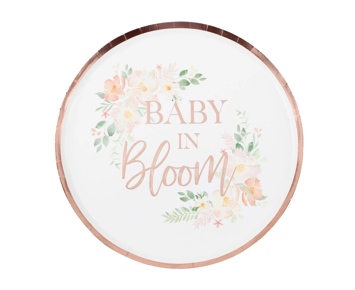 Paper plates Baby in Bloom, 24 cm, 8 pcs EOL