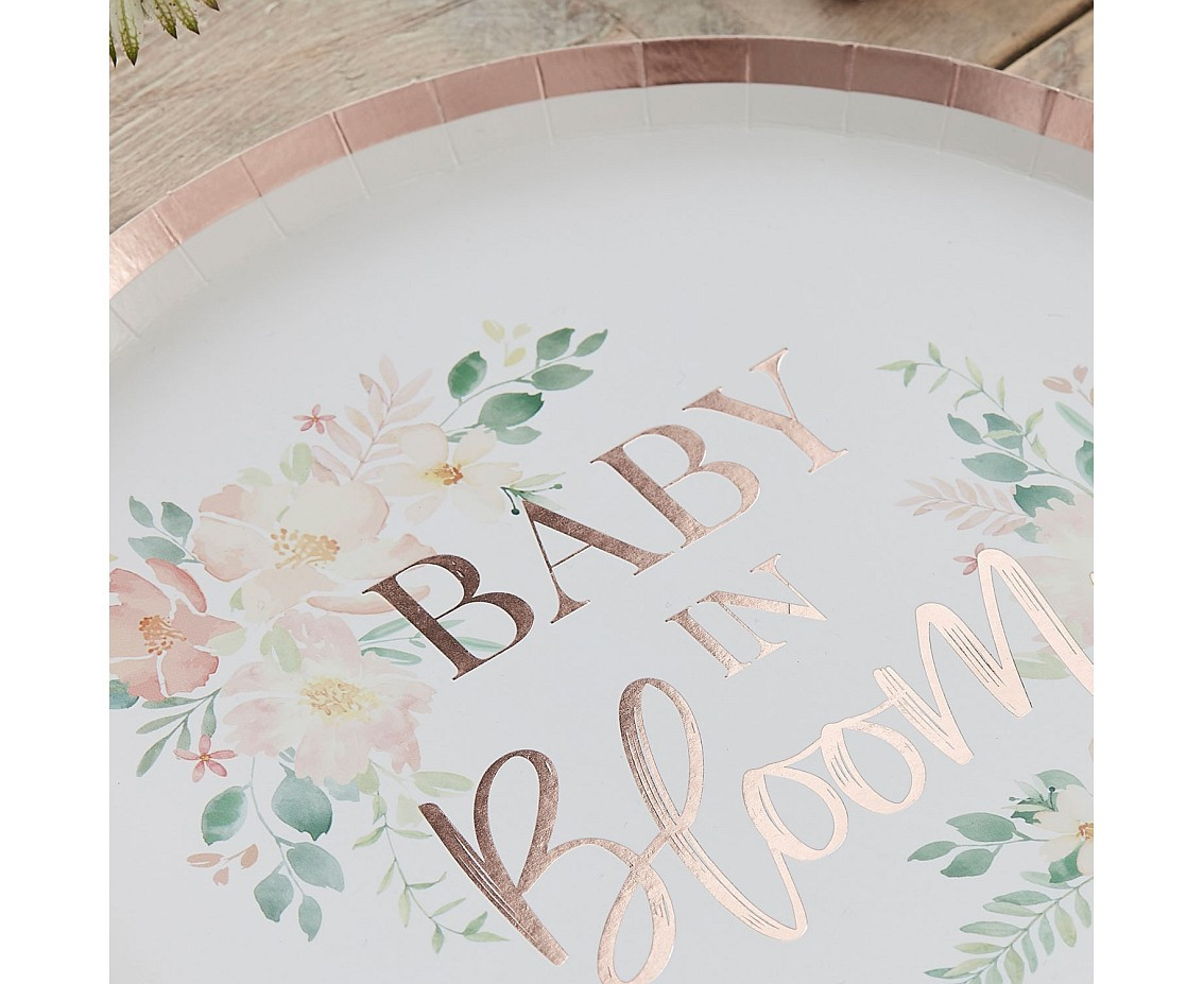 Paper plates Baby in Bloom, 24 cm, 8 pcs EOL