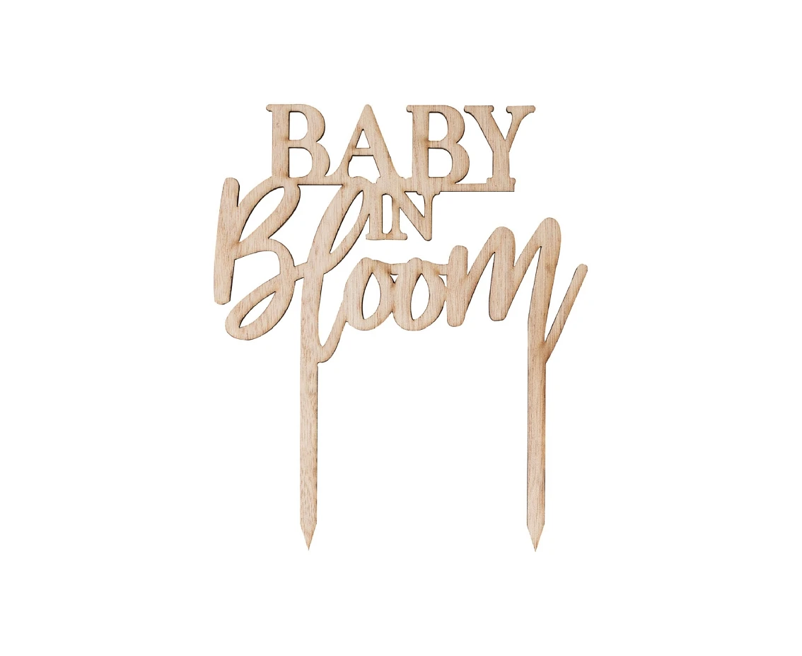 Cake topper Baby in Bloom, wooden , 19 x 14 cm. EOL