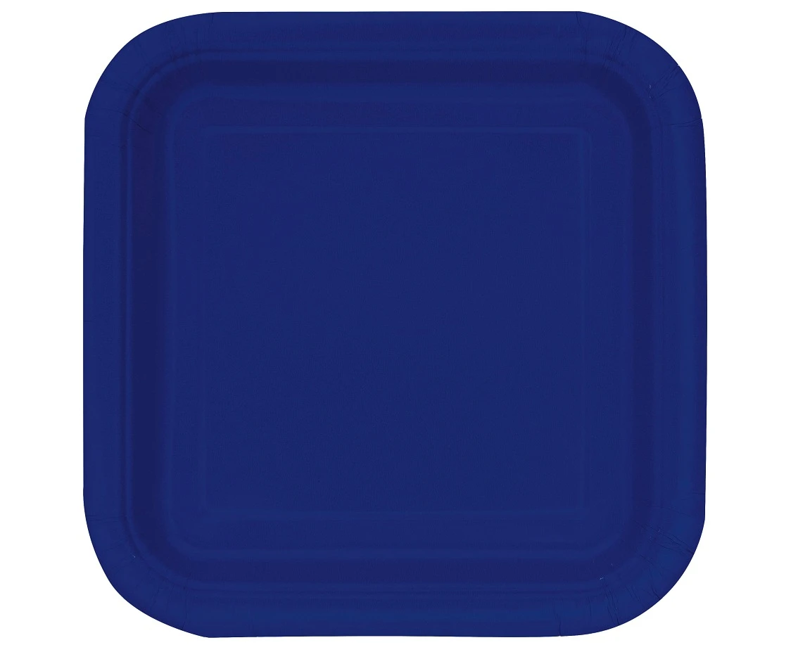 Paper plates, dark blue, 18 cm, 14 pcs
