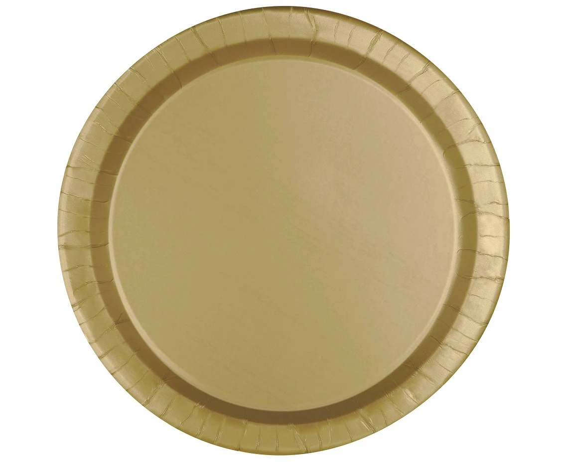 Paper plates, gold, 18 cm, round, 8 pcs.