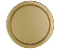 Paper plates, gold, 18 cm, round, 8 pcs.