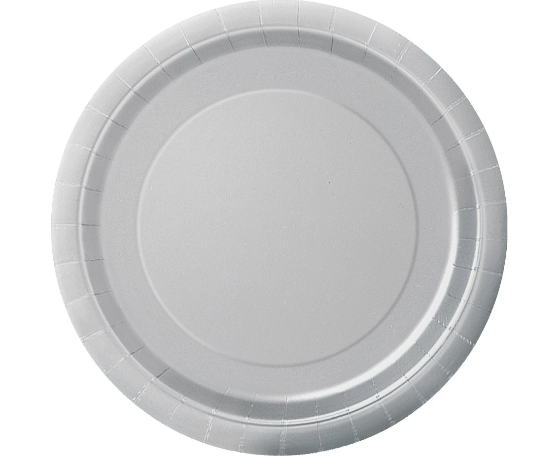 Paper plates , silver , 18 cm, 8 pcs