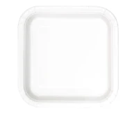 paper plates, white, 18 cm, square, 16 pcs