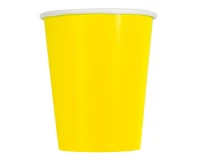 Paper cups, yellow, 270 ml, 8 pcs