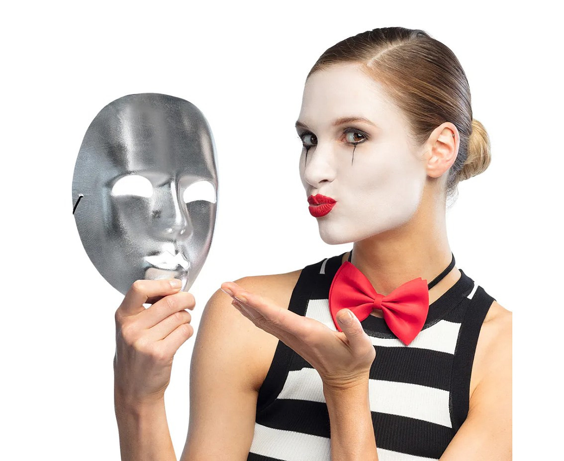 Mime mask silver
