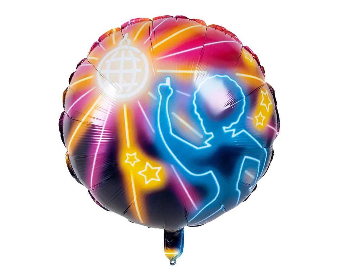 Foil balloon Disco Fever, double sided , 45cm