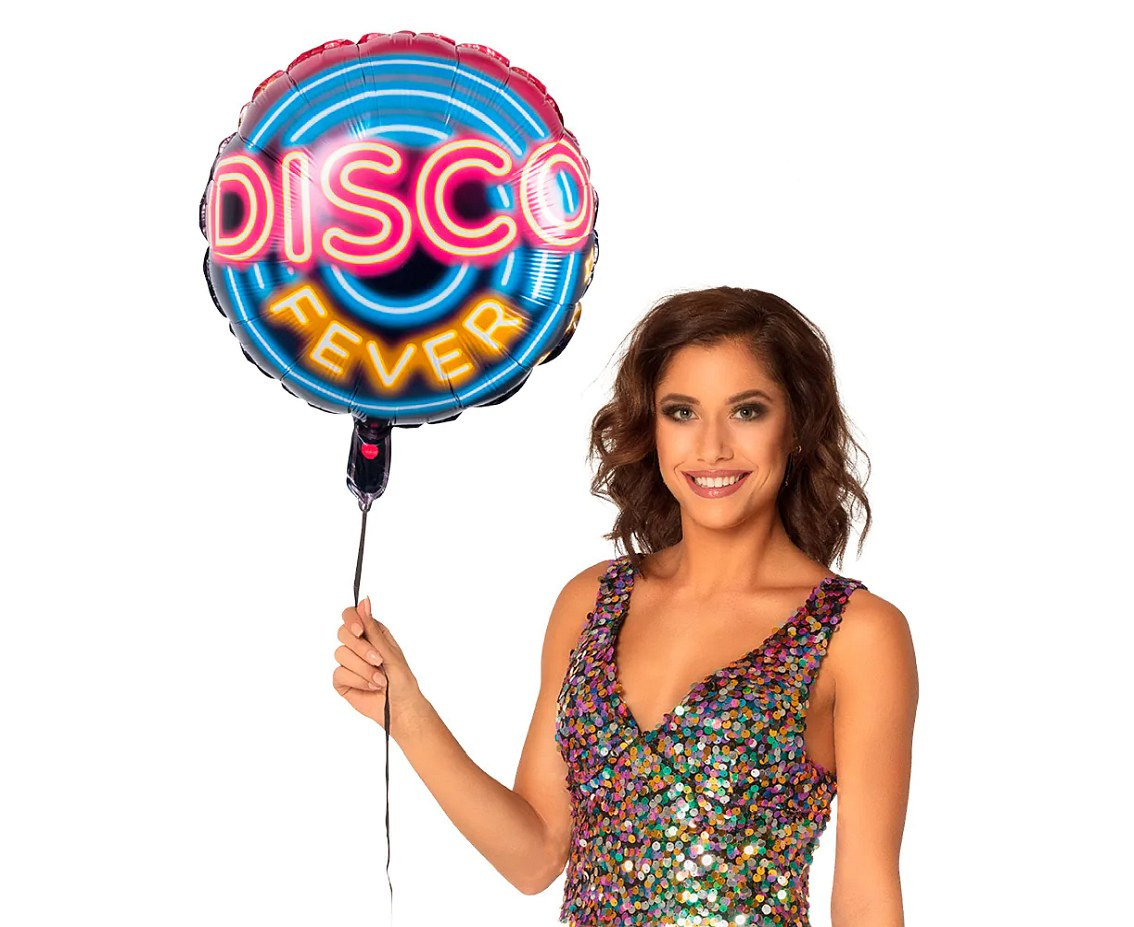 Foil balloon Disco Fever, double sided , 45cm