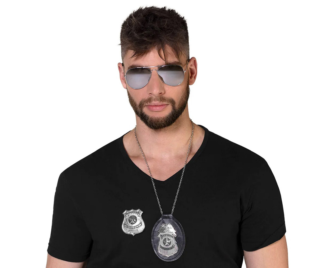 Set for adults Policeman (glasses, necklace, badge)