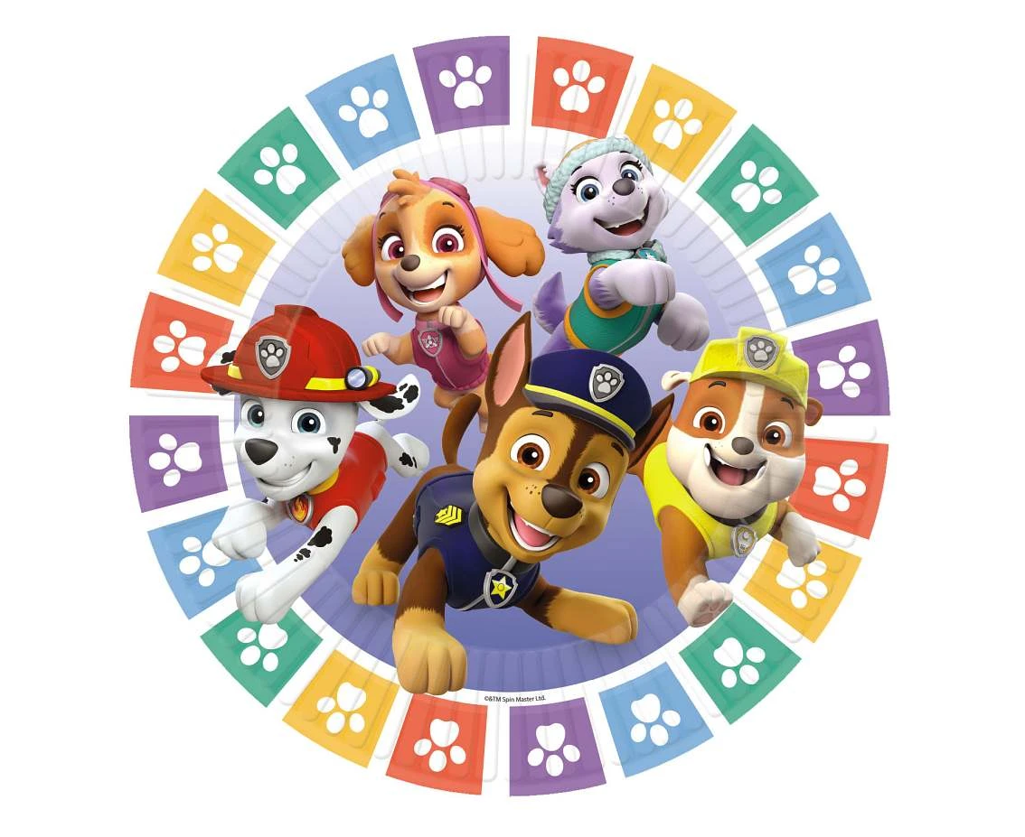 Paper plates Paw Patrol, round, 23 cm, 8 pcs EOL