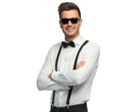 Accessory set black (party glasses, bow tie and suspenders)