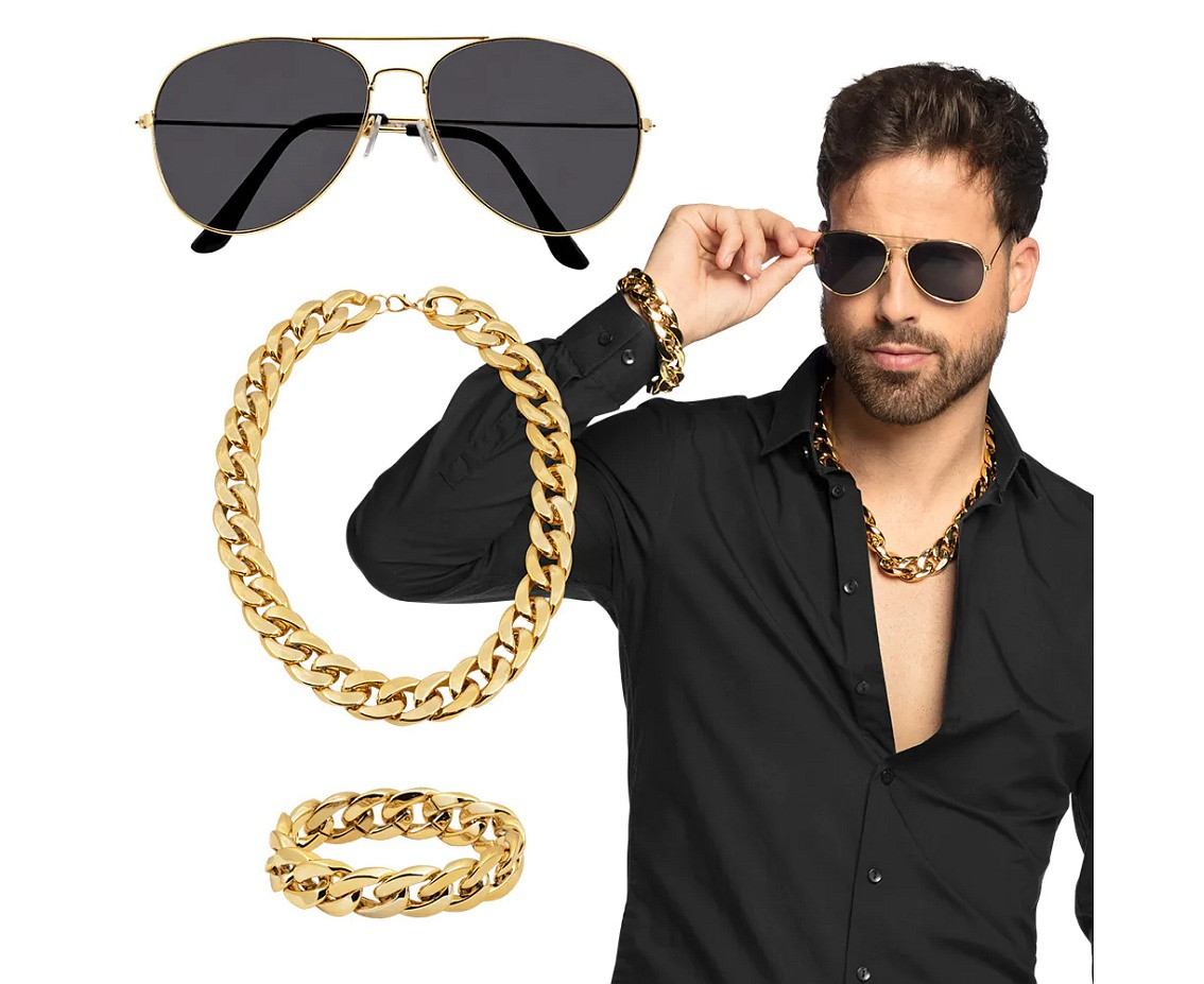 Adult Set Pimp (necklace, bracelet and party glasses)