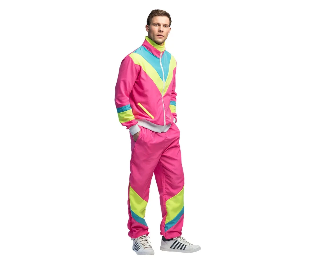 Adult suit Retro dude neon pink, size L