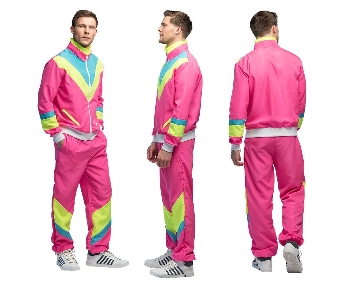 Adult suit Retro dude neon pink, size L