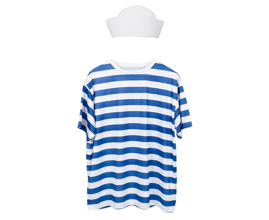 Adults Costume Set Sailor (Hat and Shirt), size M/L
