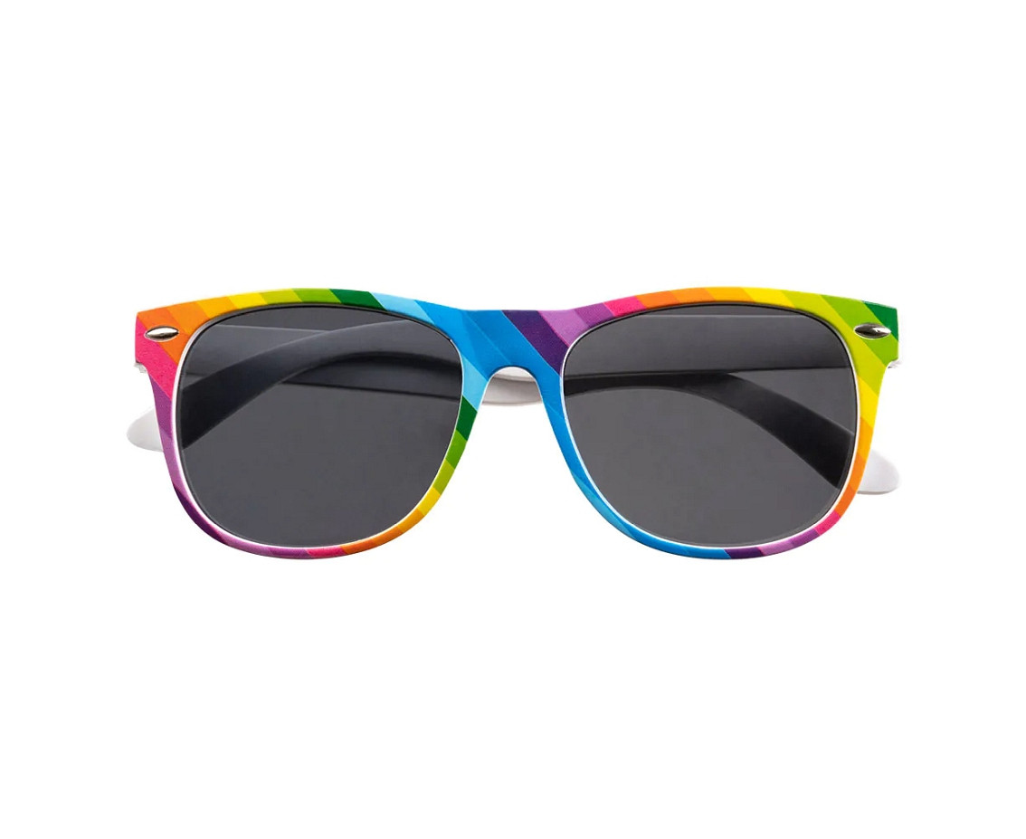 Accessory set rainbow (party glasses, bow tie and suspenders)