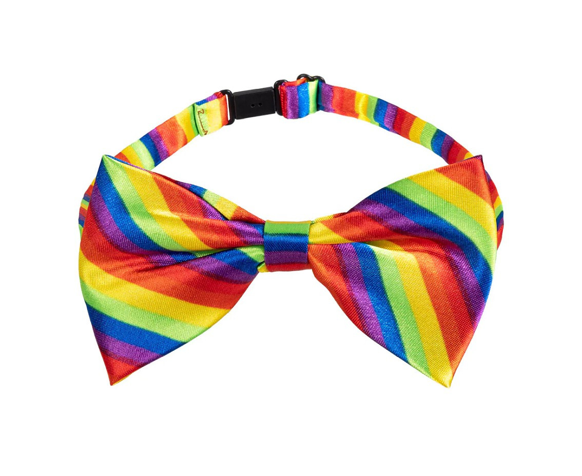 Accessory set rainbow (party glasses, bow tie and suspenders)