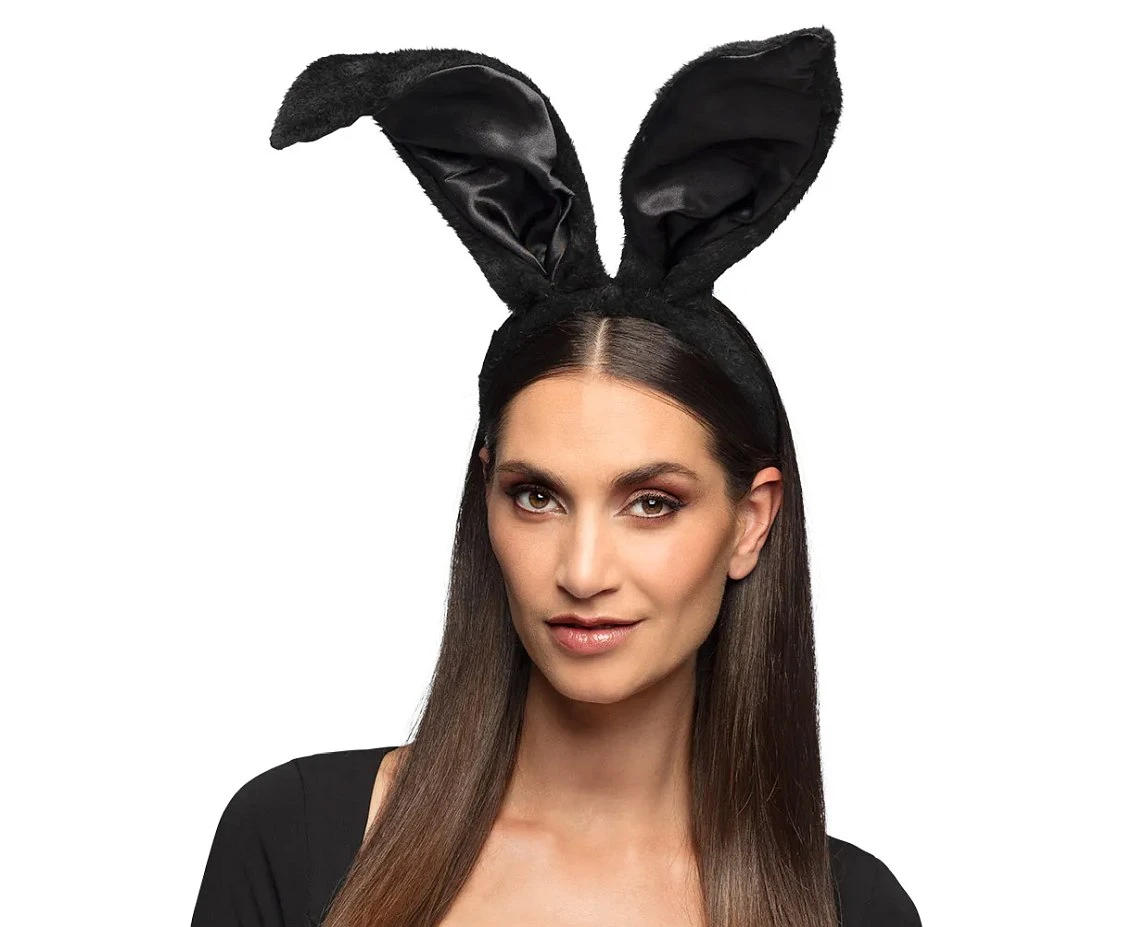 Headband Big bunny ears, black