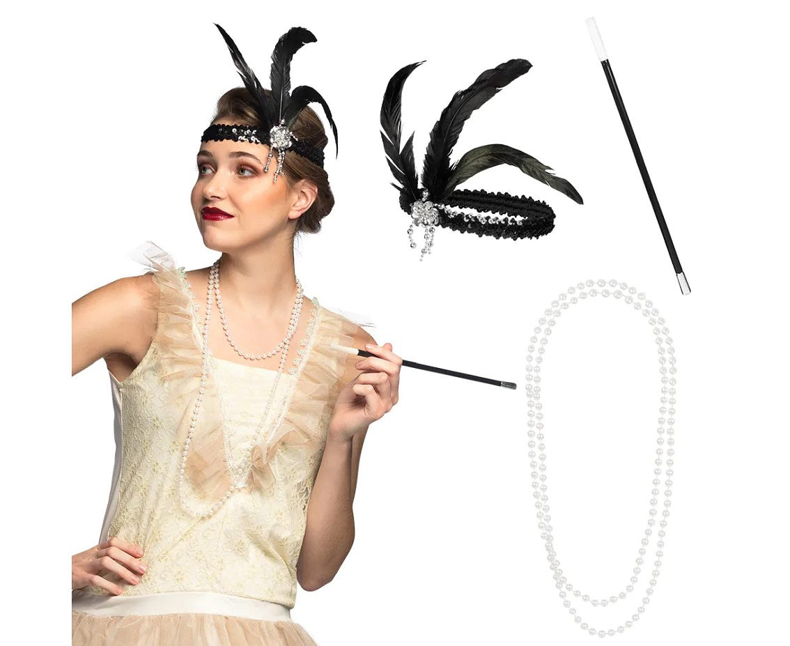 Set Retro 20' (headband, necklace and cigarette holder)