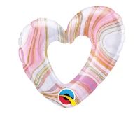 Foil balloon 14" QL SHP Marble Hearts EOL