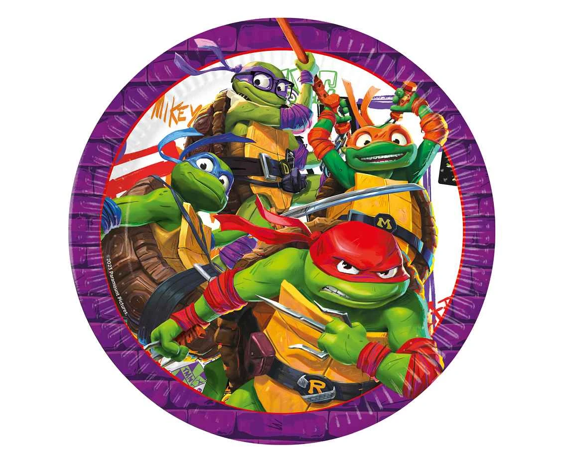Paper plates Teenage Mutant Ninja Turle Nickelodeon, next generation, 23 cm, 8 pcs. (FSC, plastic-free) EOL